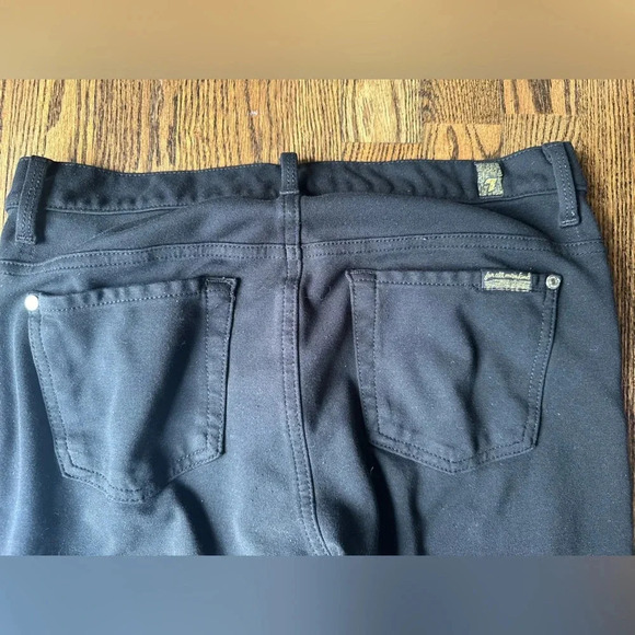 7 For All Mankind Women’s Black Skinny Stretch Pants Mid Rise Size 29 - Picture 8 of 10